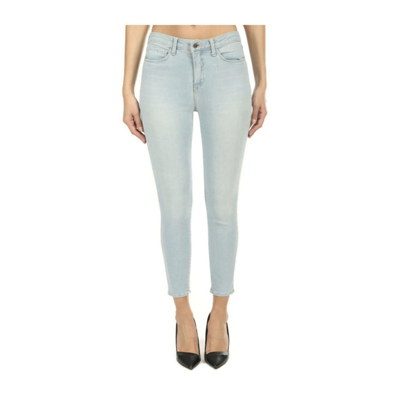 L'AGENCE Margot High Rise Ankle Skinny Jeans Powder Light Wash 27 NWT Rough Hem - Picture 1 of 7